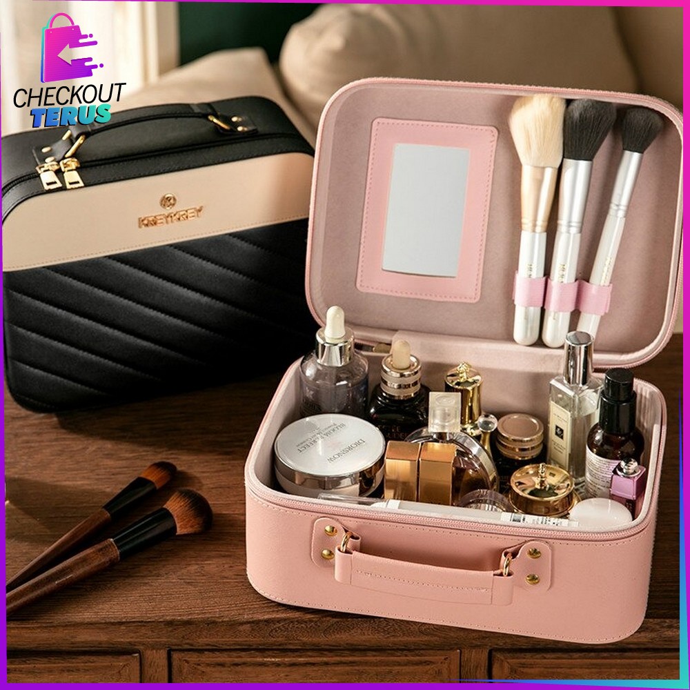 CT K112 Tas Kosmetik Wanita 2IN1 Penyimpanan Pouch Makeup Organizer Tas Travel Bag Pouch Tas Tempat Make Up