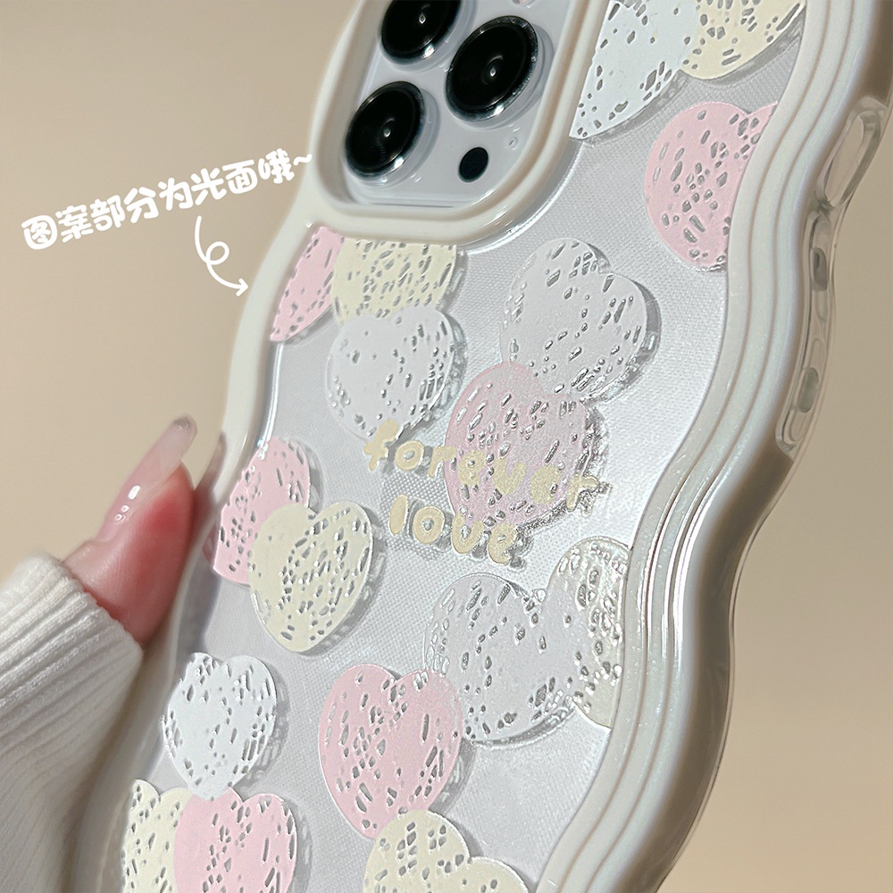 Case Pelindung Transparan Motif Hati Warna-Warni Untuk Iphone 11 XS XR 12 13 PRO MAX