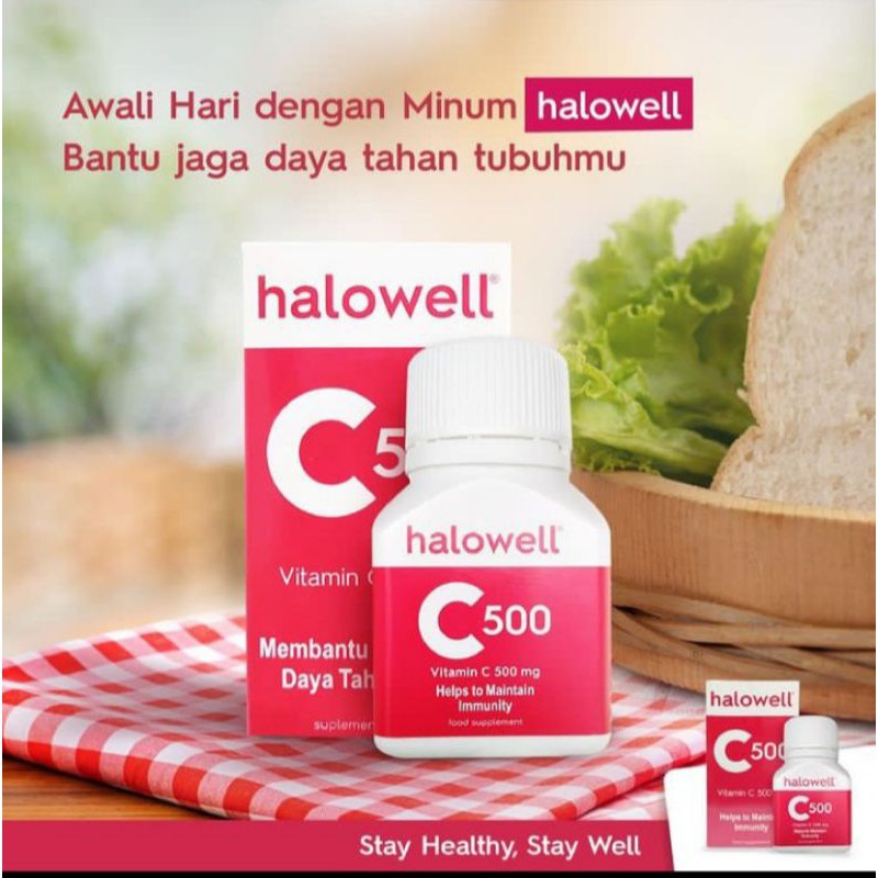 Halowell c 500mg/vitamin c 500mg/vitamin c /daya tahan tubuh/original