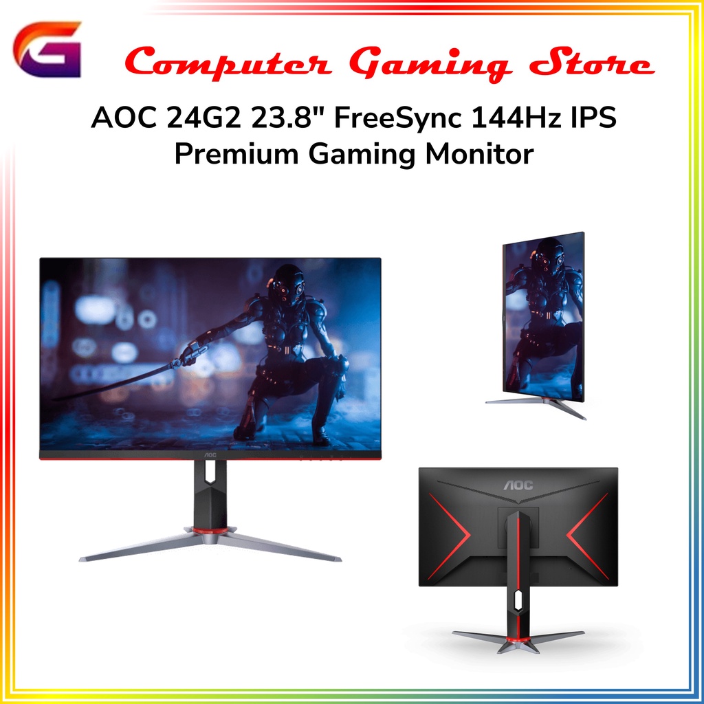 AOC 24G2 23.8" 144Hz IPS FreeSync Premium Gaming Monitor