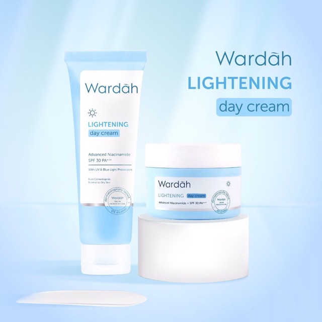 `ღ´ PHINKL `ღ´ ᘺᗩᖇᕲᗩᕼ Wardah night cream biru lightening moisturizer pelenbab wajah