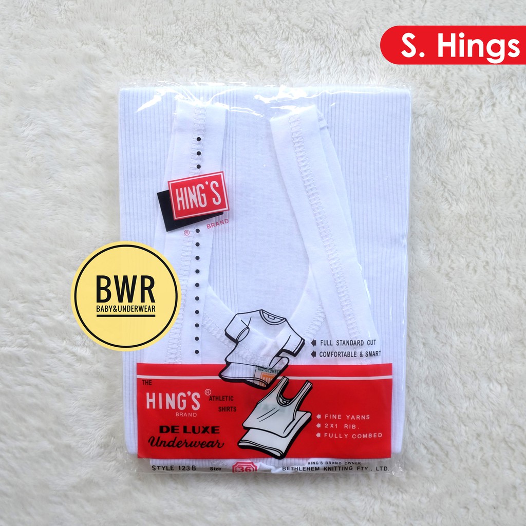 3 pcs SINGLET HINGS Singlet Pria Hings | Kaos Dalam Hings | Singlet Pria Original Kaos Dalam Singlet Hing's Pria [ III Y6-Z6 ] Putih Salur 123B