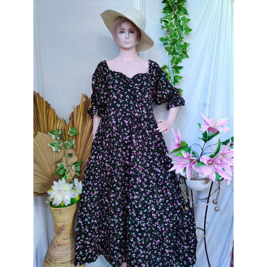 dress natasya rempel panjang/dress rayon/dress sexi/dress kekinian/dress rayon premium/dress rayon m