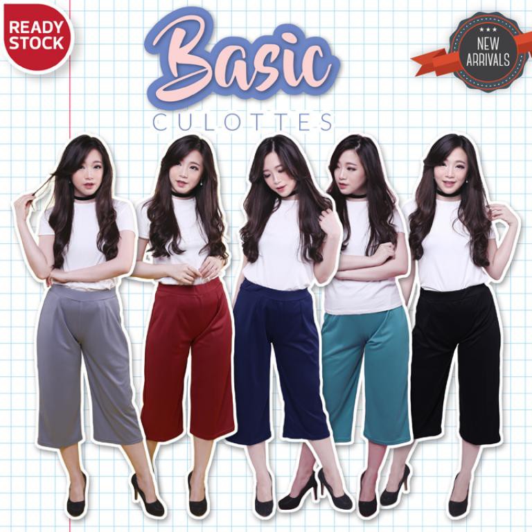 JANE COLLECTION || Celana Kulot Wanita 7/8 Celana Kerja Basic Cullotes Pants Scuba