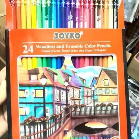 

Murah Pensil Warna Joyko Erasable Bisa Dihapus 24 Warna Original Terbatas