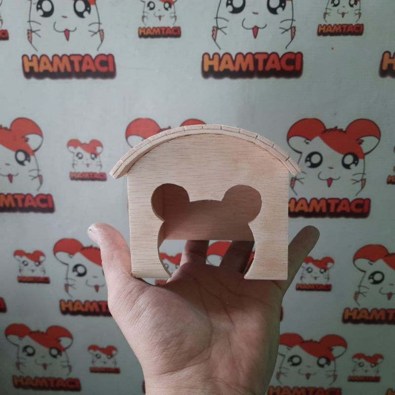 RUMAH HAMSTER/GERBIL/PETS NATURAL WOODEN HOUSE BY HAMTACI