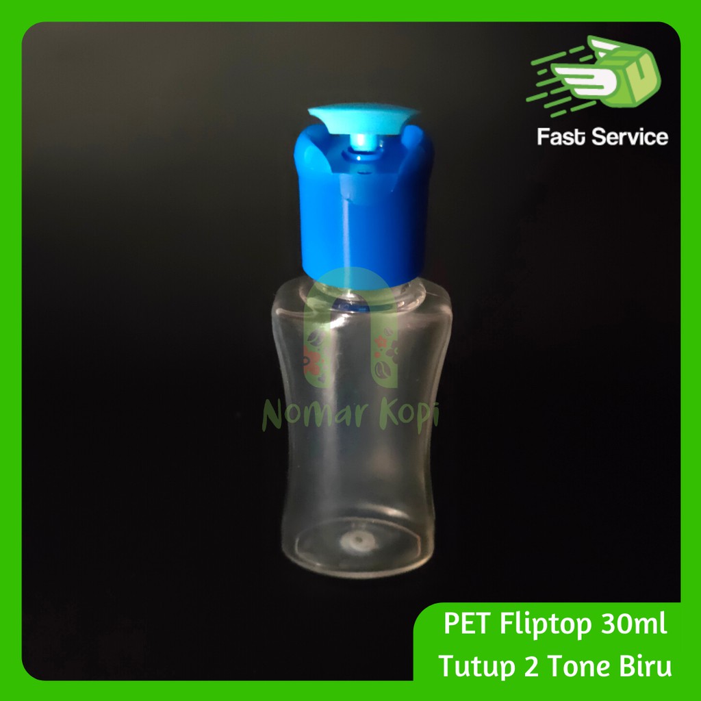 Botol PET 30ml Fliptop Bening Tutup 2 Tone Hand Sanitizer Sabun Lotion Toner HARGA GROSIR!