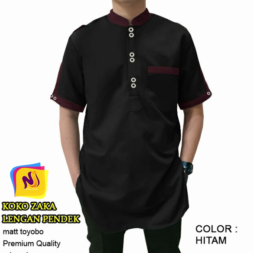 NANALIS-OLSHOP KOKO ZAKA LENGAN PENDEK Baju Koko Qurta Pria Terbaru, Termurah &amp; Terlaris