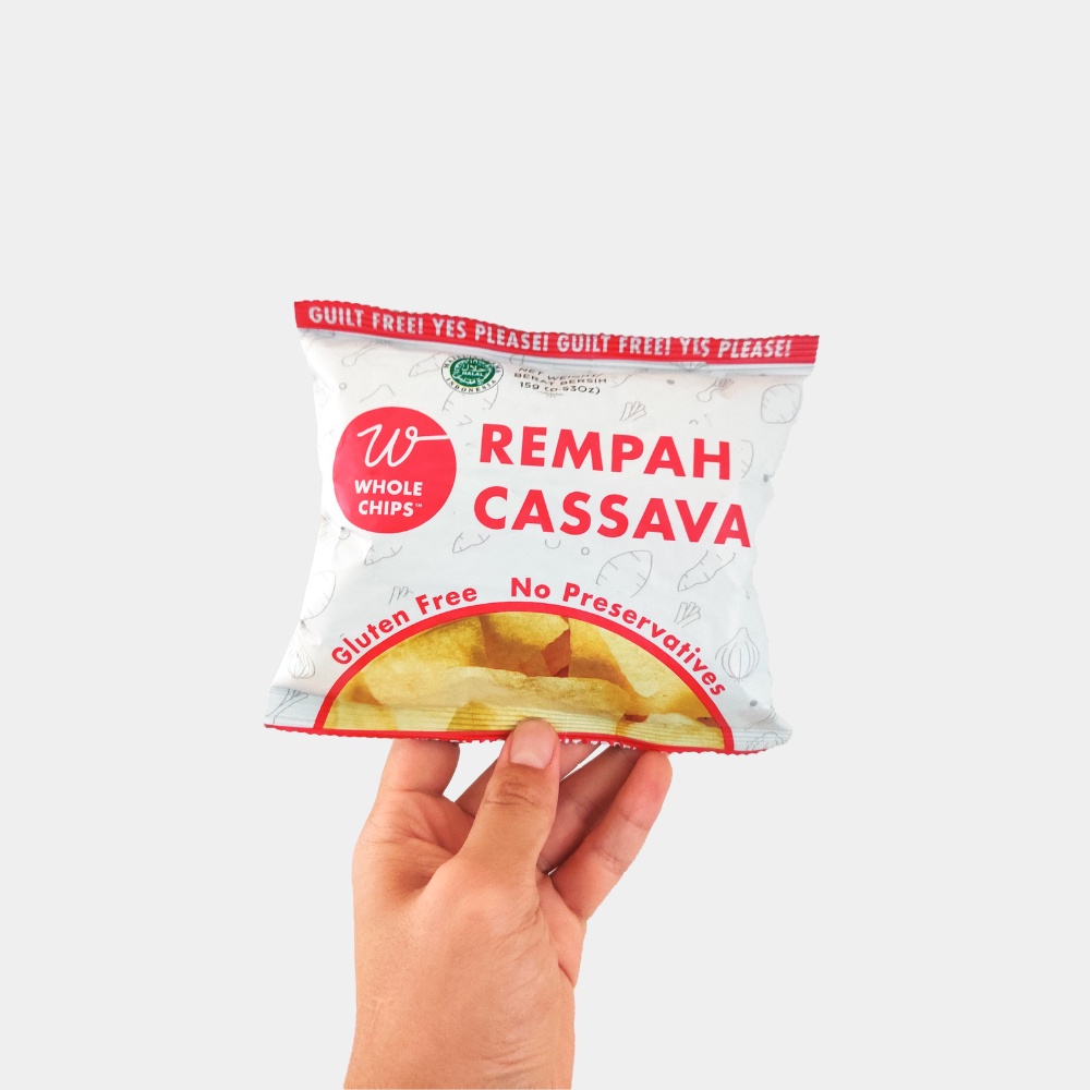 Whole Chips Keripik Singkong 15gr / Gluten Free Keripik Singkong Halal Sehat Bebas MSG / Whole Chips Rempah Cassava