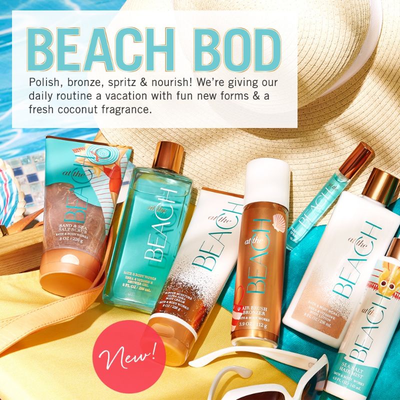 BATH &amp; BODY WORKS BBW AT THE BEACH SERIES MIST LOTION SHOWER GEL BODY CREAM HAND CREAM SHOWER GEL BODY CREAM LOTION MIST WASH WALLFLOWER ROOMSPRAY SCENTPORTABLE GENTLE GEL DEEP CLEANSING GENTLE FOAMING CREAMY LUXE