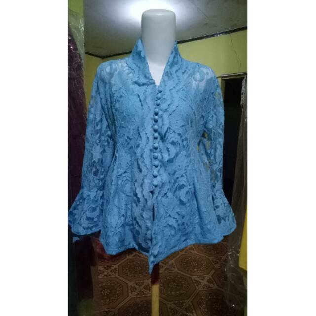 BAJU KEBAYA CANTIK BIRU MUDA KALEM