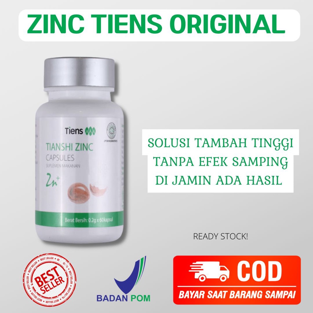 

[COD] ZINC PENINGGI TIENS ORIGINAL | SUPLEMEN PENINGGI BADAN AMPUH | PENINGGI BADA ALAMI TANPA EFEK SAMPING | PENINGGI BADAN BPOM | PENINGGI BADAN ZINC TIENS