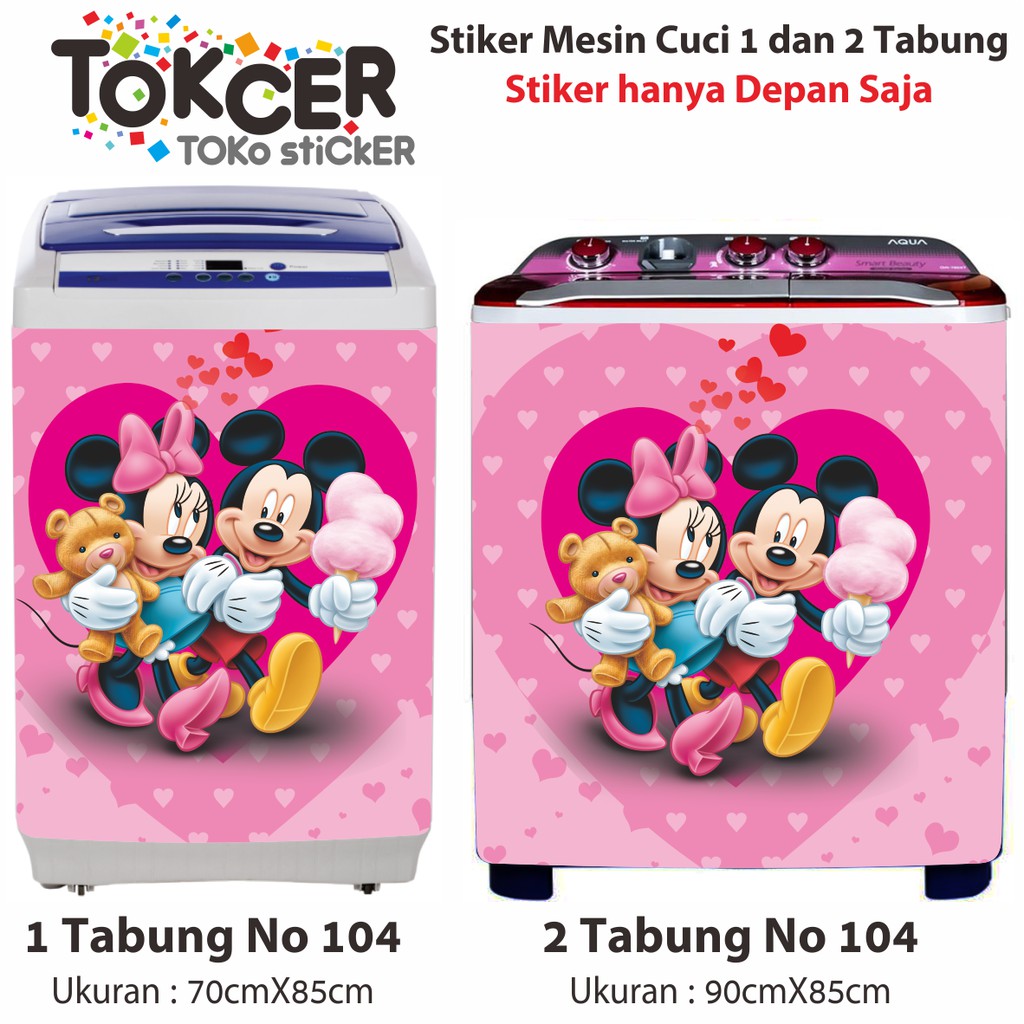 Stiker Mesin Cuci 1 dan 2 Tabung Miki dan Mini