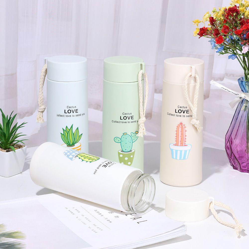 Solighter 400ML Cangkir Air 400 ml Hadiah Sukulen Bermotif Portabel Luar Ruangan Kapasitas Besar Botol Minum