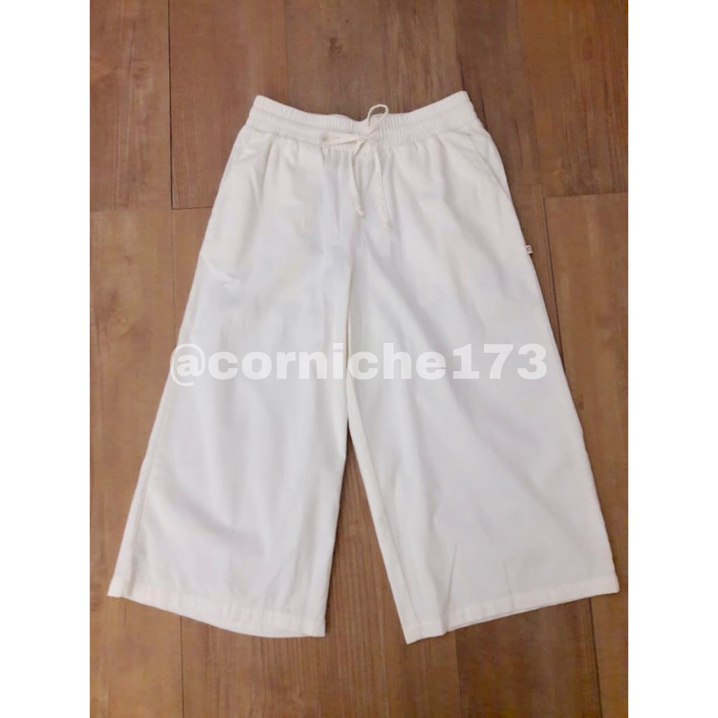 Corniche Wide Crop Pants Off White - TH90215 (panjang 3/4)