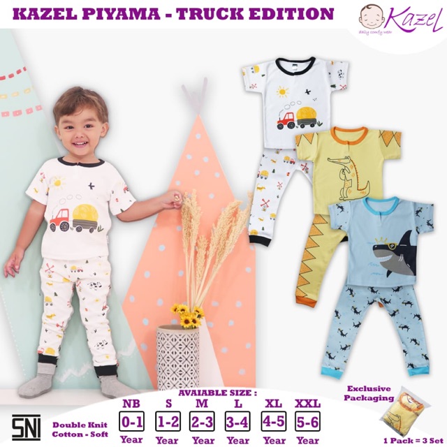 Kazel Piyama Truck Edition - Piyama anak murah