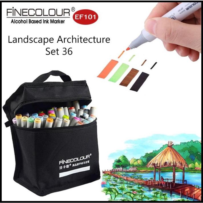 

Finecolour Ef101 Set 36 Color Landscape Architecture + Wallet Bag