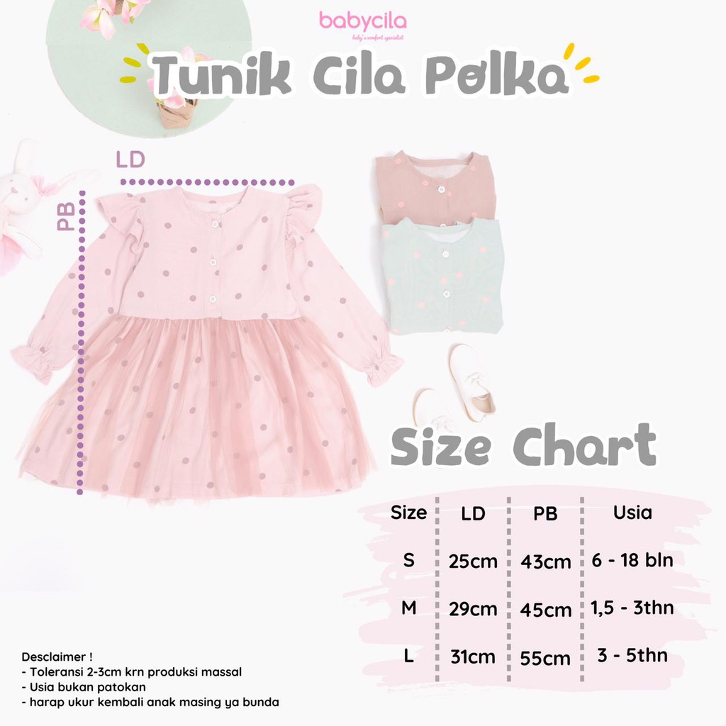 Tunik Cila Polka Mix Tulle by baby cila / Ready S