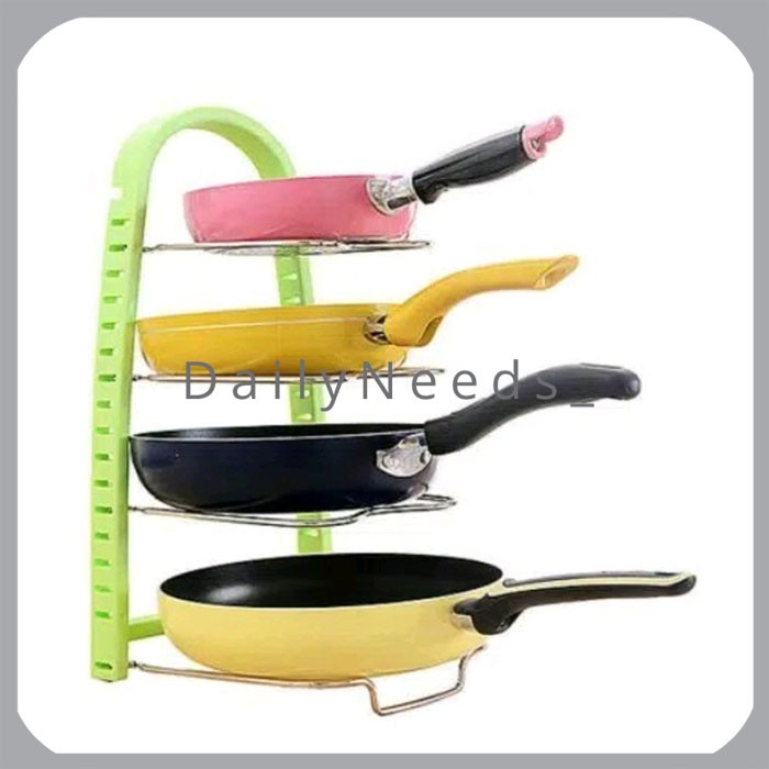 Rak Panci Rak Teflon Cookware Cabinet Rak Pan Storage Steinless Peralatan Dapur Panci Shopee Indonesia