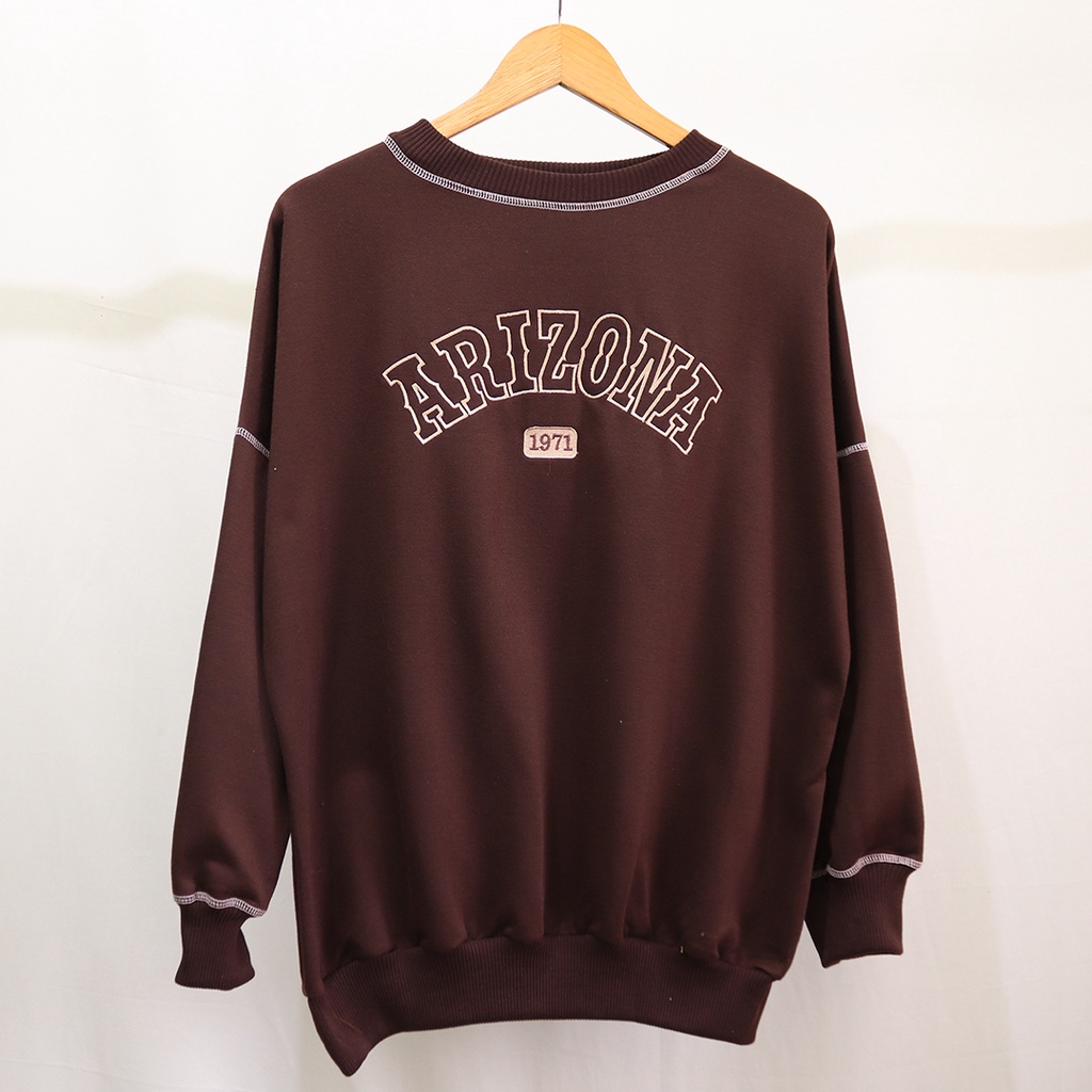 ARIZONA SWEATER BORDIR CREWNECK unisex oversize / atasan / baju kekinian REALPICT 100%