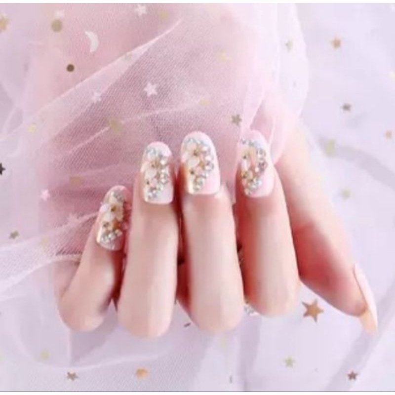 Kuku Palsu 3D/ Nail Art/ untuk Pengantin/isi 24pcs Fake Nails for Bride