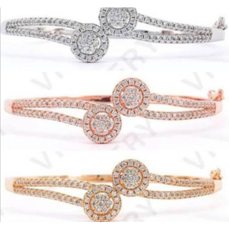Qrjewellery - Gelang Kode 011017 Replika Berlian Lapis Emas Vier Xuping
