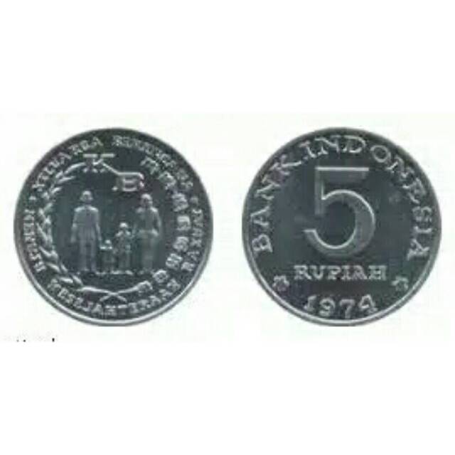 Uang koin 5 rupiah KB besar