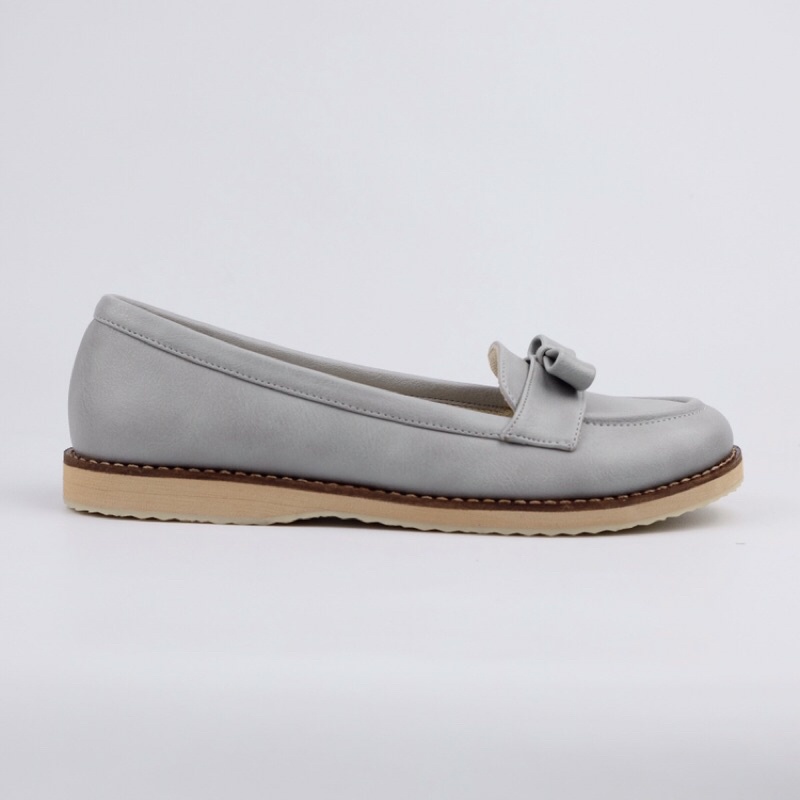 [SIAP KIRIM] BRShoes3 Abu Sepatu Kerja Casual Flat Wanita