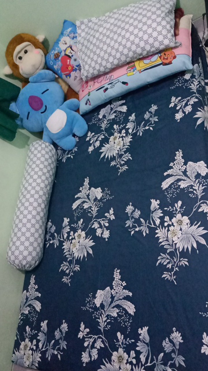Sprei Single Kintakun Dluxe Flat 120x200cm/100x200cm T20cm 4kaki/3kaki Motif Minimalis Termurah