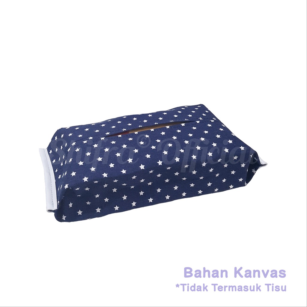 Shifra Pouch Tempat Tissue Kanvas PVC Pattern Daun Paris (TIDAK TERMASUK TISSUE)