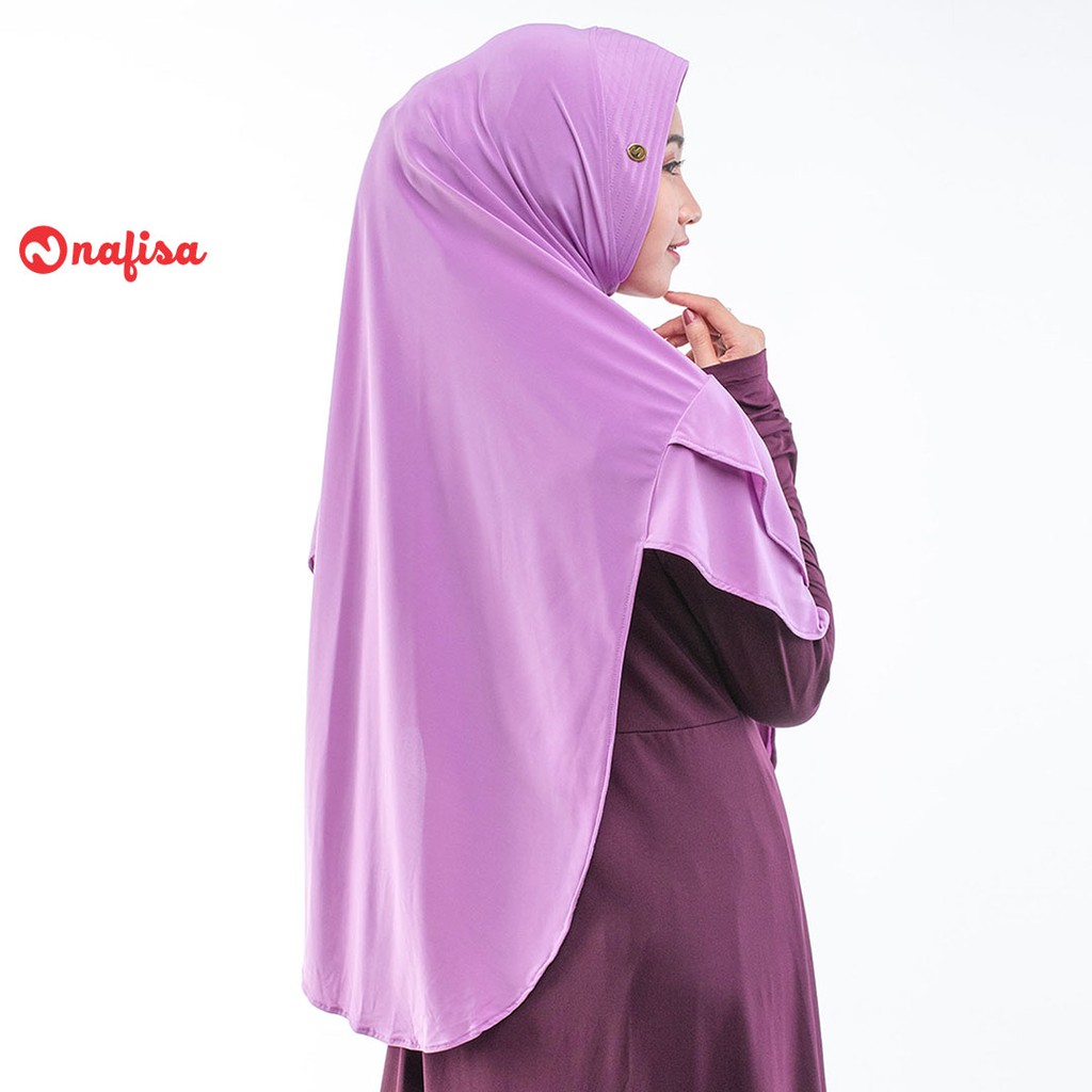 Jilbab Khimar Instan Bergo Nafisa ABELLA | Hijab Khimar Instan Syari Pad Kecil Antem Kerudung Khimar Soft Pad Jumbo