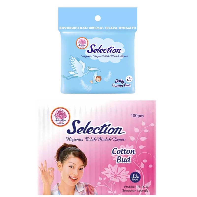 Selection Cotton Buds 100pcs REFILL / Pembersih Telinga Cotton Bud