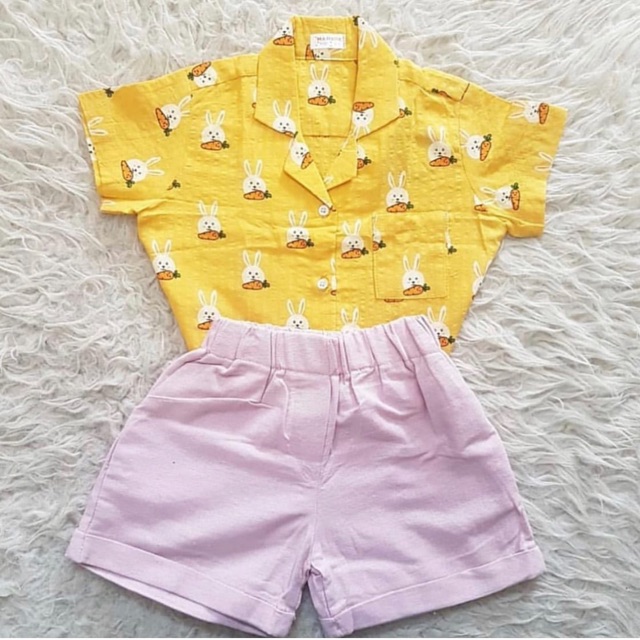 Baju Kemeja Cute Bunny Anak Perempuan Import
