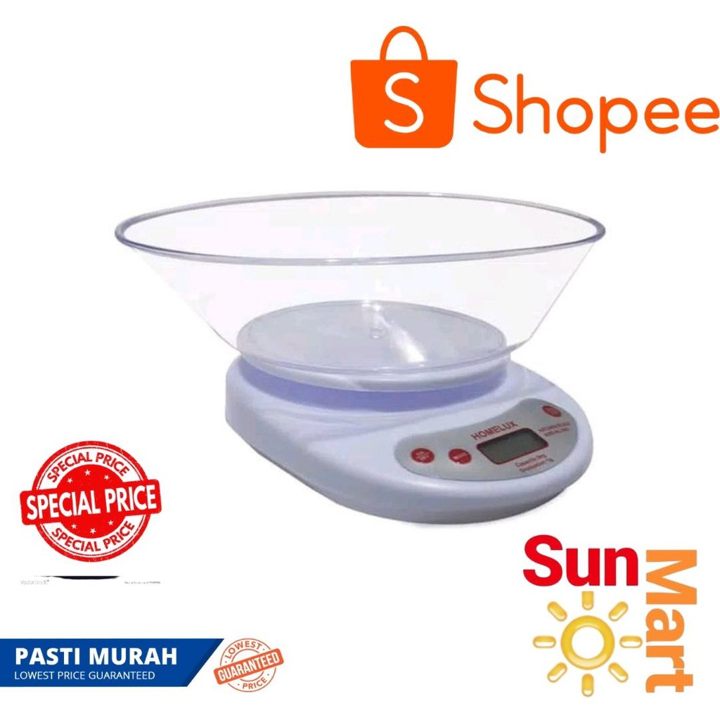 TIMBANGAN DAPUR / KUE DIGITAL SERBAGUNA HOMELUX 5 KG KSD - HL 005