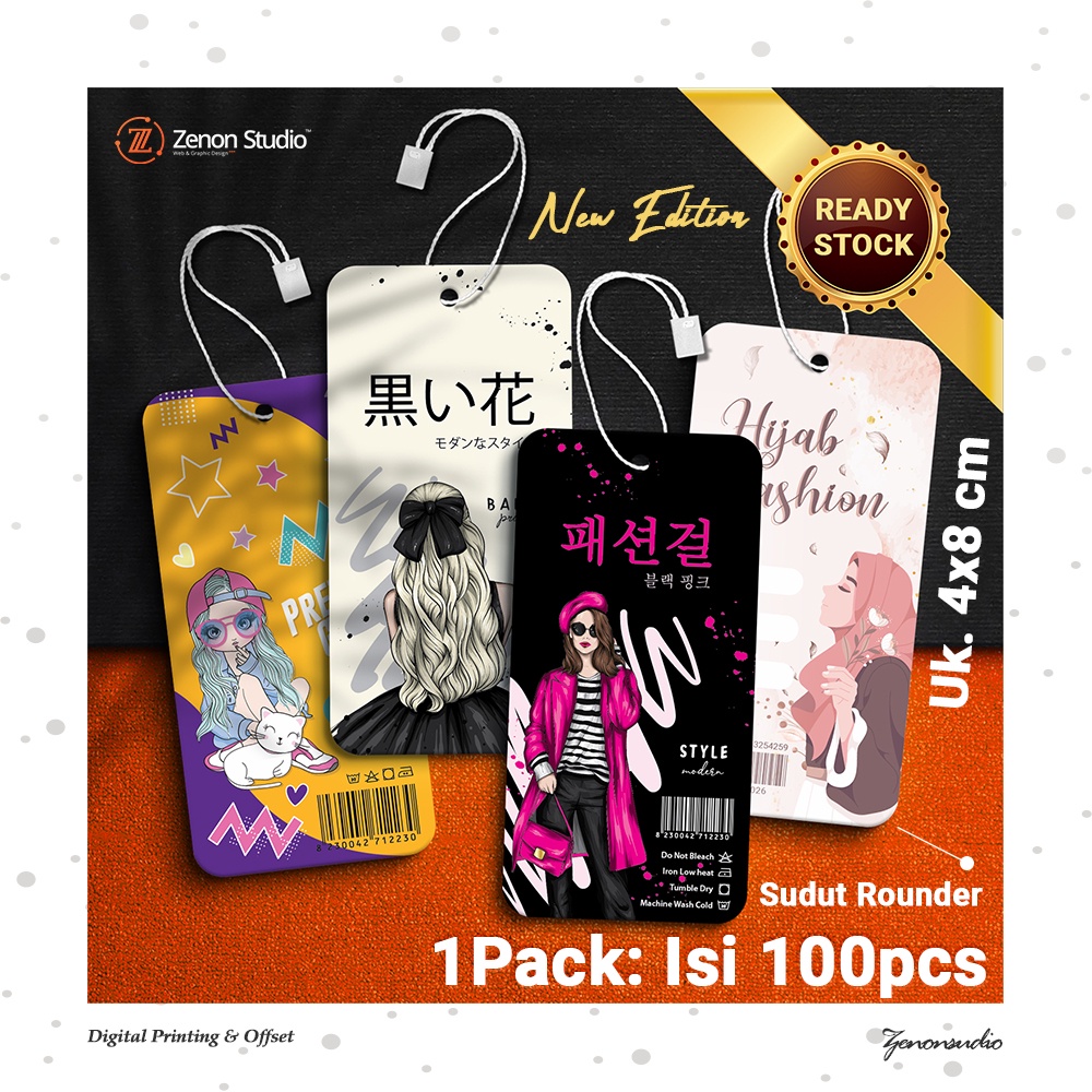 

[100pcs] Hangtag Baju Import Label Merk Hang Tag Washing Care Ready Stock