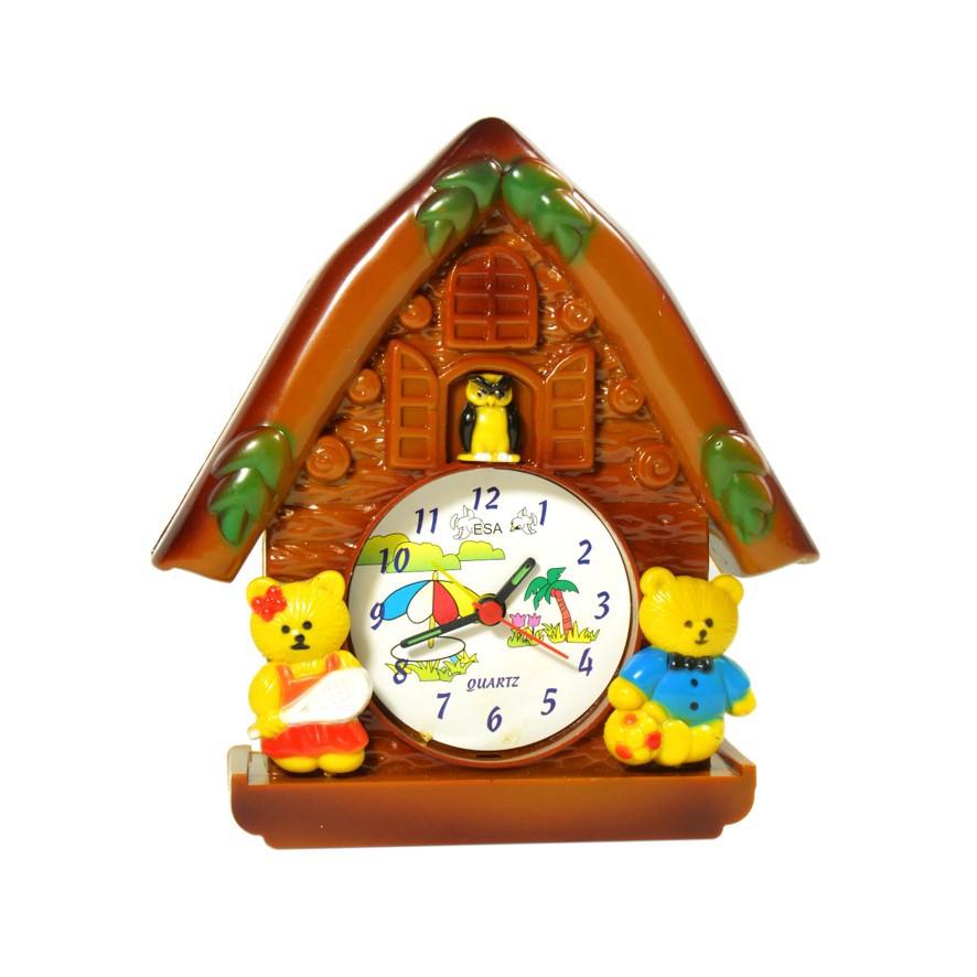 Jam Meja Weker Anak Cuckoo Alarm Clock Kikuk 16 cm Free Baterai D5