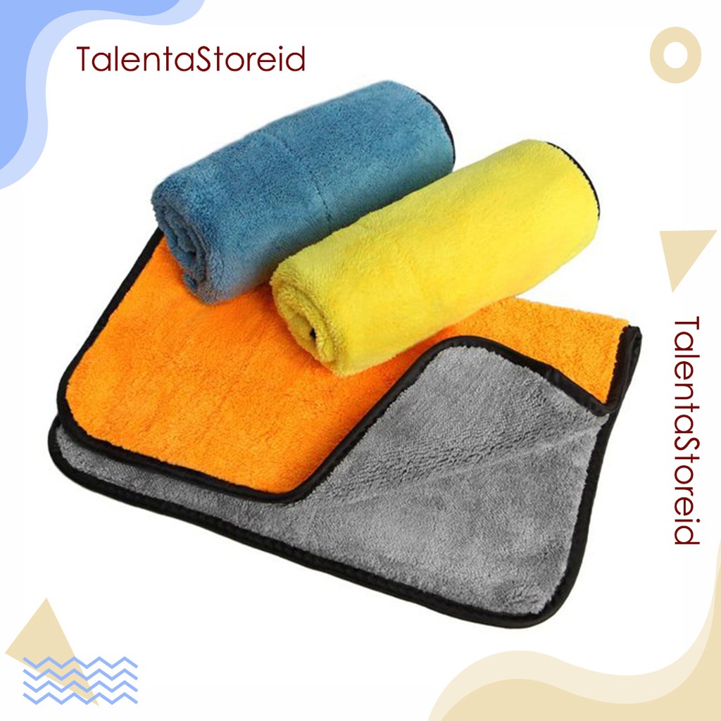 Kain Lap Tangan Microfiber Serbaguna 2 Sisi Lap Microfiber Lembut 2 Warna Anti Lecet Serbaguna