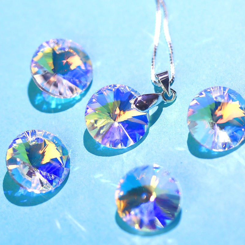 6mm 8mm 10mm 12mm 14mm kristal Rivoli pendant menunjuk kembali manik-manik kaca bulat Fancy Stones