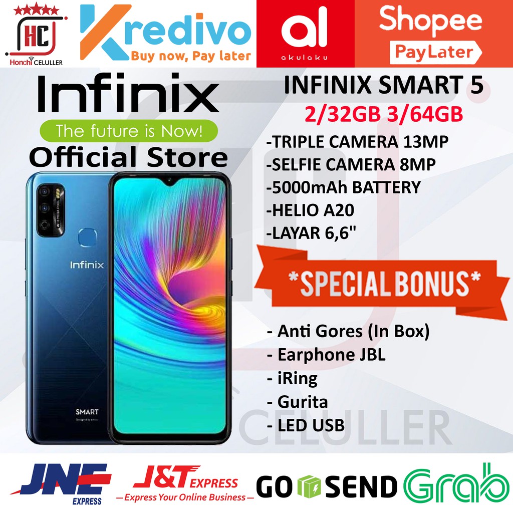 INFINIX SMART 5 2 32 GB 3 64GB 2/32GB 3/64GB GARANSI RESMI ORIGINAL FULL BONUS