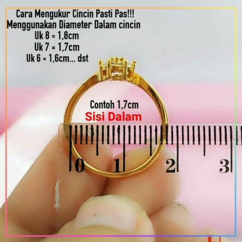 Cincin xuping cincin dewasa premium bintang segi perhiasan wanita lapis emas gold A150