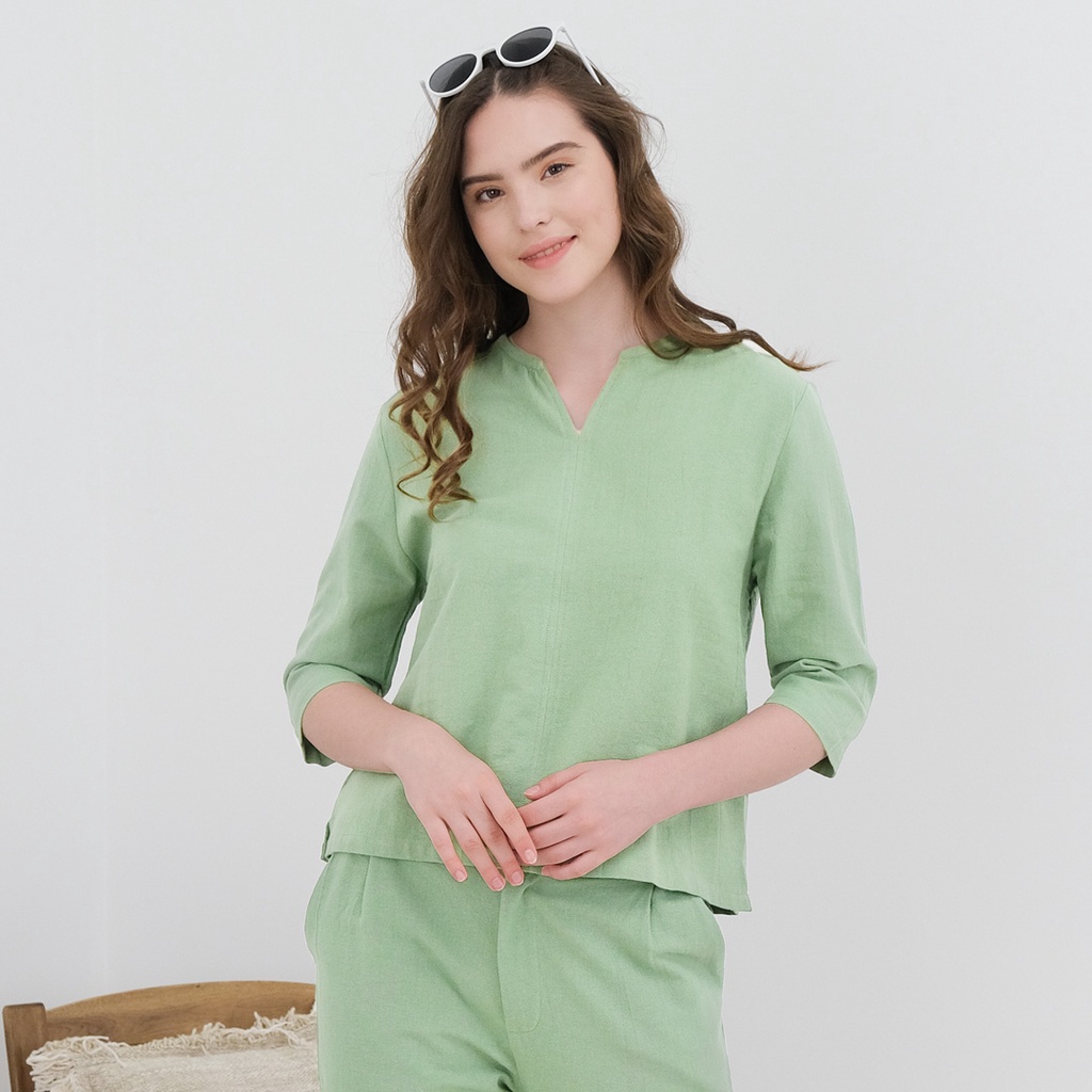 Beatrice Clothing Viren Blouse - Blouse Wanita-Matcha