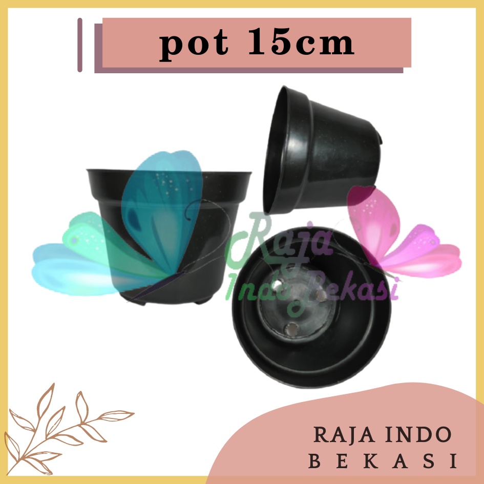 Pot Bunga 15 Hitam Toko Pot Tanaman Hias Grosir Murah Pot Plastik 15 Cm Polos Hitam