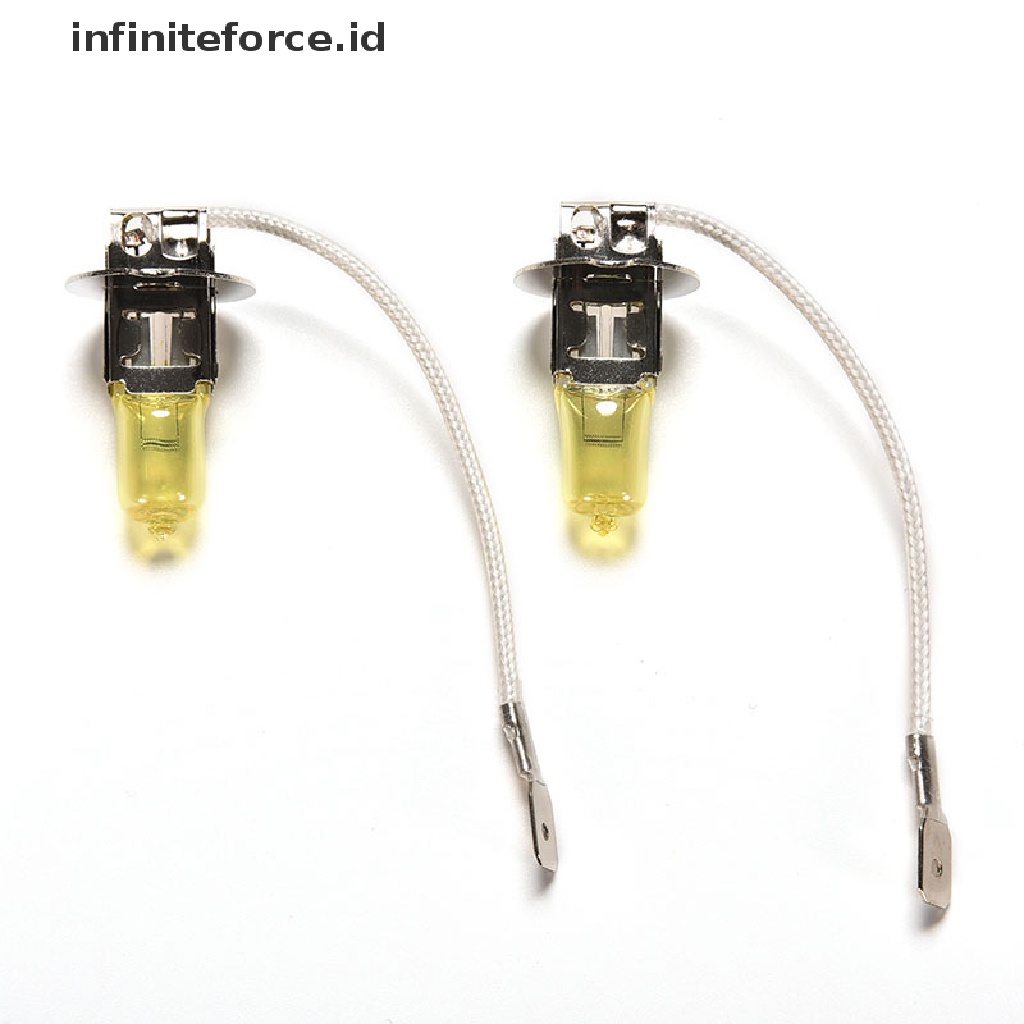 (infiniteforce.id) 2pcs Lampu Halogen Putih 55W 12V H3 Untuk Fog Lamp Mobil