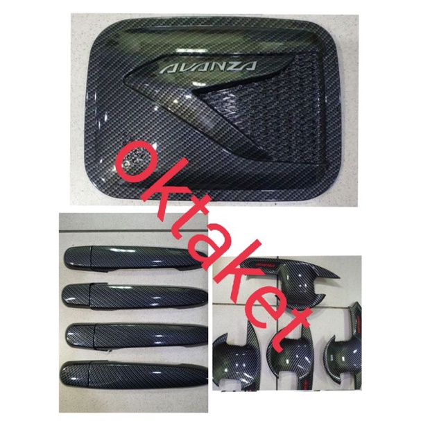 paket outer handle tank cover all new avanza xenia 2012 -2020 full carbon