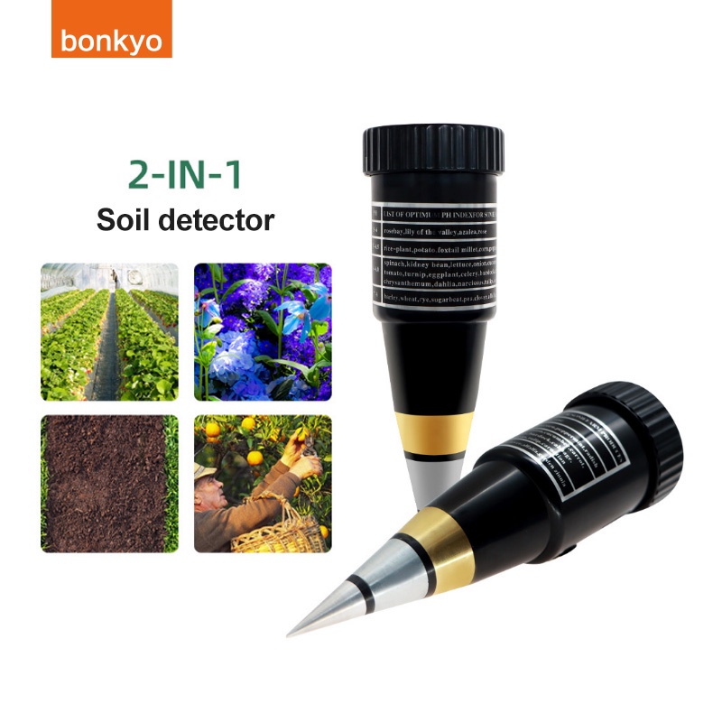 Bonkyo Alat Penggukur Tanah 2 in 1 Pen Type PH Meter Soil Analyzer Tester Meter Alat Ukur pH Tanah