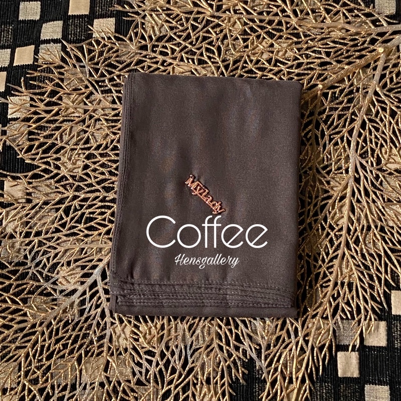 Part 1 Mylady Hijab Plain Voal Ultrafine by Myladyhijab dark mustard silver broken white optic white-COFFEE