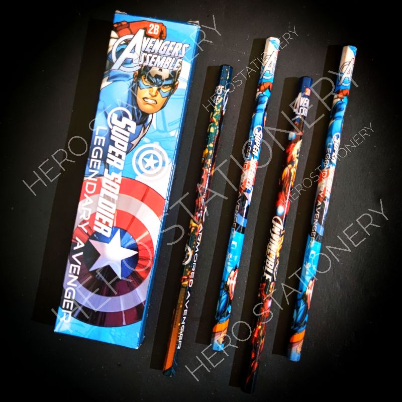 

Pensil 2B pencil superhero avengers heroes . 12 unit