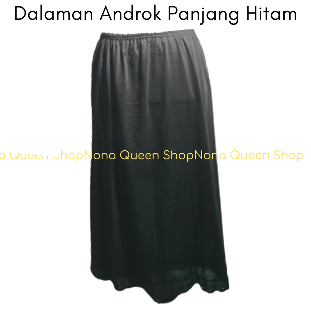 Androk / Under rok / Daleman rok muslim panjang Hitam