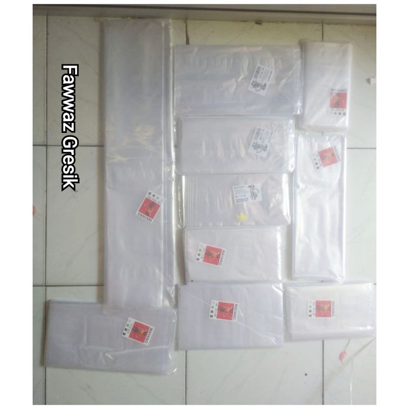 Plastik PP Bening Wayang Plastik Loundry tebal 0,3 Plastik kantong bening 18x30 18x35 20x35 22x40 25x40 30x45 60x100 cm