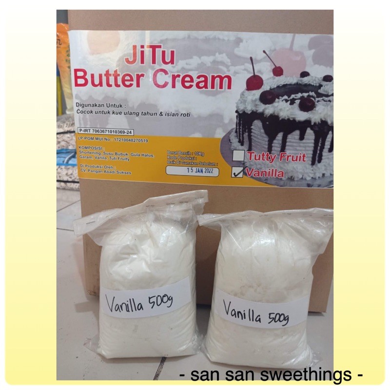 

butter cream instant vanila jitu / butter cream siap pakai kemasan 500g